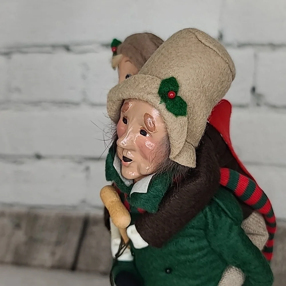 Byers' Choice Caroler '91 & '93 Bob Cratchit/Tiny Tim From 